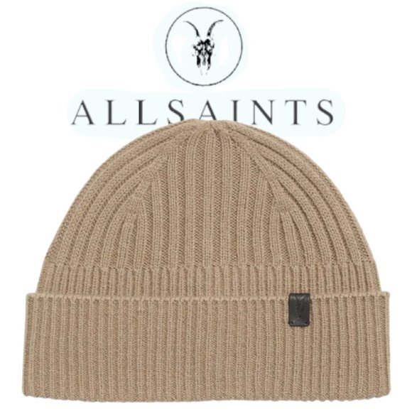 ALLSAINTS RIB MIX KNIT BEANIE IN CHALK WHITE OS UNISEX ADULT NWOT Farren Beanie Chalk White | ALLSAINTS US main image 4